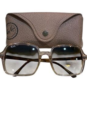 Ray-Ban RB1973 Oversized Square II Sunglasses - Transparent Brown/Tortoise
